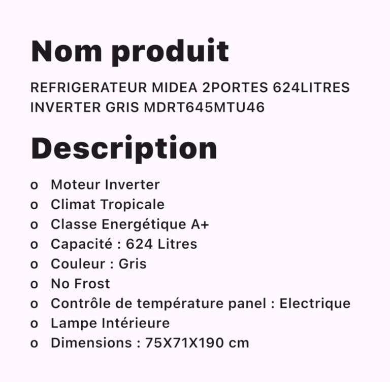 REFRIGERATEUR 624 LITRES MIDEA MDRT645MTU46 INVERTER GRIS – Image 4