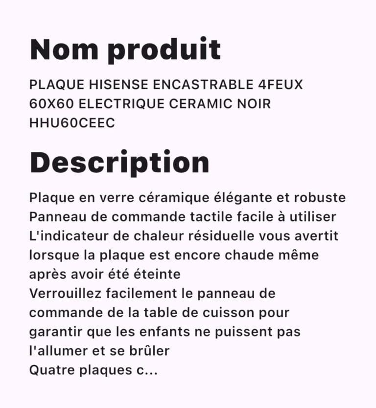 Plaque Hisense encastrable 4feux 60x60 Electrique Ceramic – Image 3