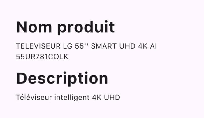 Téléviseur LG 55'' Smart UHD 4K AI 55UR781COLK – Image 4