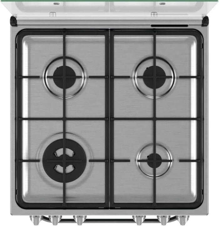 CUISINIERE HOTPOINT 4FEUX A GAZ 60X60 FOUR A GAZ GRIS HS67G2PMX/ IT/1 – Image 2