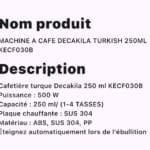 MACHINE A CAFE DECAKILA TURKISH 250ML KECF030B – Image 3