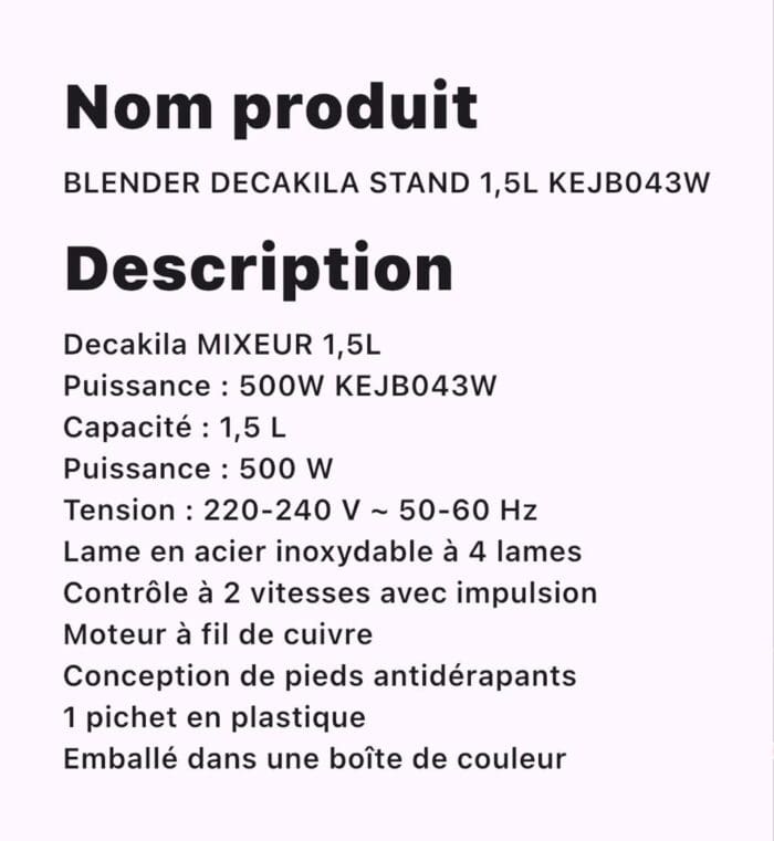 BLENDER DECAKILA STAND 1.5L KEJB043W – Image 3