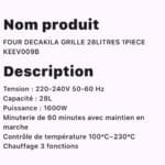 FOUR DECAKILA GRILLE 28 LITRES 1PIECE KEEV009B – Image 2