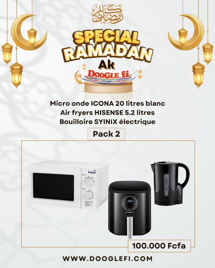 Pack 2 : Micro-ondes ICONA, Air Fryer HISENSE & Bouilloire SYINIX