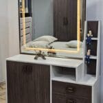 Chambre À Coucher Armoire 6Battants 6Pieces Marron Gris Anka – Image 3
