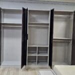 Chambre À Coucher Armoire 6Battants 6Pieces Marron Gris Anka – Image 4