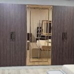 Chambre À Coucher Armoire 6Battants 6Pieces Marron Gris Anka – Image 5