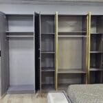 Chambre À Coucher Armoire 6Battants 6Pièces GRIS BEIGE  PUSAT – Image 6
