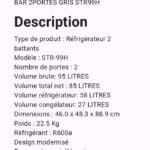 REFRIGERATEUR SMART TECHNOLOGY 2POTRES STR99H – Image 3