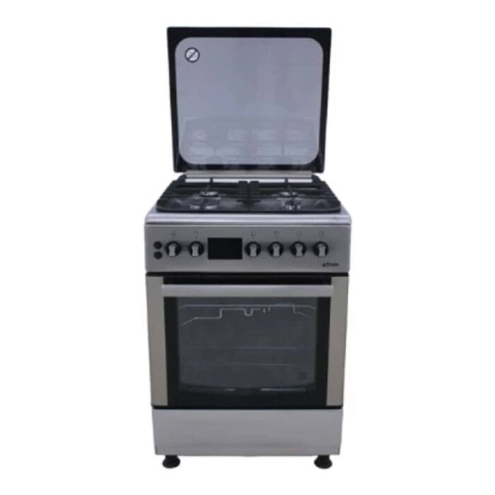 CUISINIERE ASTECH 60/60 4FEUX FULL OPTION VENTILO+ECRAN CK64GAZF