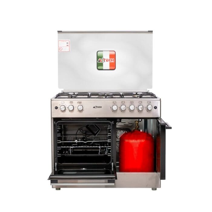 CUISINIERE ASTECH 5FEUX FULL OPTION BOUTEILLE A GAZ CK95BSAR – Image 2