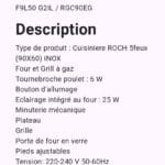 Cuisiniere Roch 5FEUX 90X60 INOX F9L50 G2L / RGC90EG – Image 2