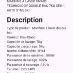 MACHINE A LAVER SMART TECHNOLOGY 7KG SEMI-AUTOMATIQUE STMLS7F – Image 2