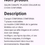 Salon Canapé 7 places couleur au choix Conforama – Image 6