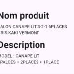Salon Canapé Lit 3-2-1 6Places Gris Kaki Vermont – Image 2