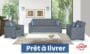 Salon Canapé Lit 3-2-1 6Places Vermont Gris