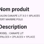 Salon Canapé Lit 3-2-1 6Places Vert Marbre Polo – Image 2