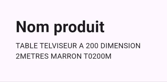 Table Televiseur A 200 Dimension 2Metres T0200M – Image 2