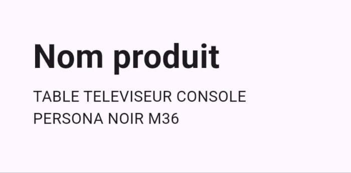 Table Televiseur Console Persona Noir M36 – Image 2