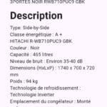 REFRIGERATEUR HITACHI SIDE BY SIDE 3PORTES NOIR RWB710PUC9 GBK – Image 4