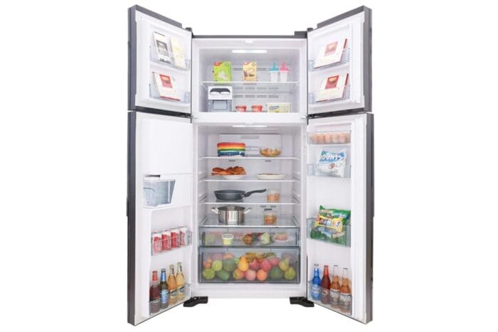 Réfrégirateur HITACHI 4 Portes 550 Litres Avec Fontaine Noir RW690P7B – Image 4