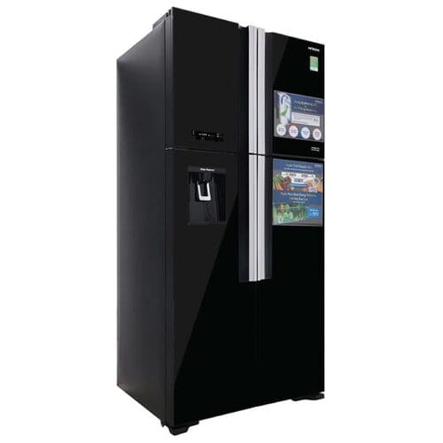 Réfrégirateur HITACHI 4 Portes 550 Litres Avec Fontaine Noir RW690P7B