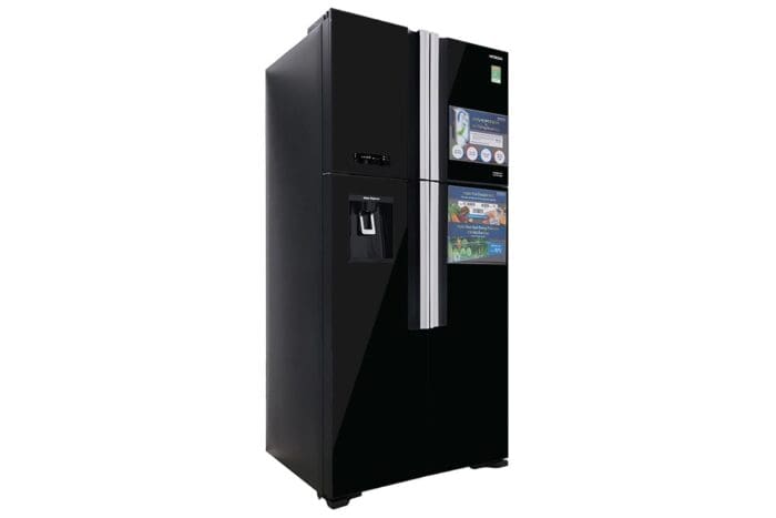 Réfrégirateur HITACHI 4 Portes 550 Litres Avec Fontaine Noir RW690P7B