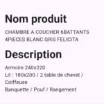 Chambre A coucher 6Battants 4pieces – Image 2